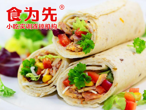 上海食为先小吃餐饮培训学校上海卤肉卷培训图片