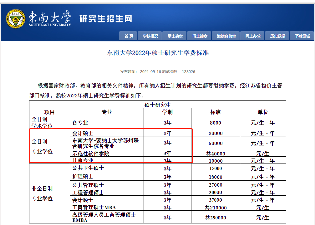 專業(yè)型碩士需要三年的院校