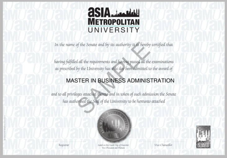 亚洲城市大学工商管理硕士MBA学位班招生简章