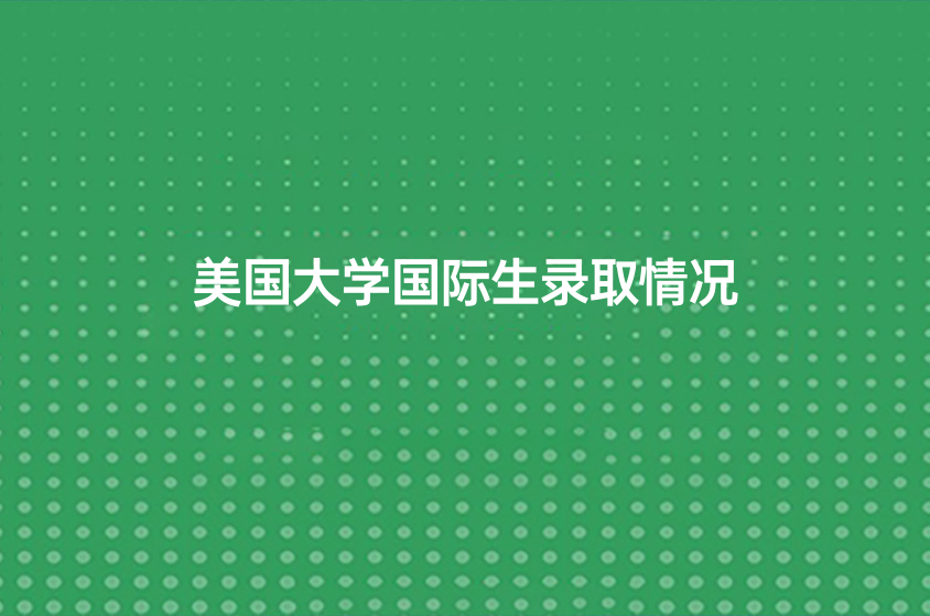 美国大学国际生录取情况