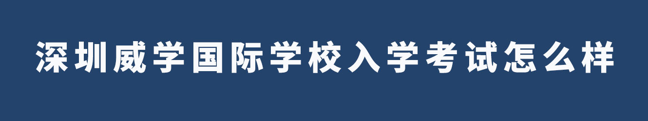 深圳威学国际学校入学考试怎么样