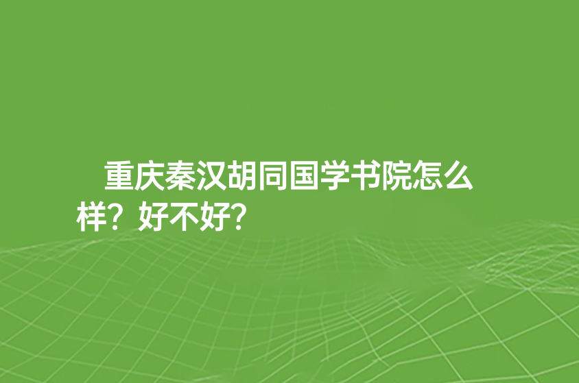 重庆秦汉胡同国学书院怎么样？好不好？