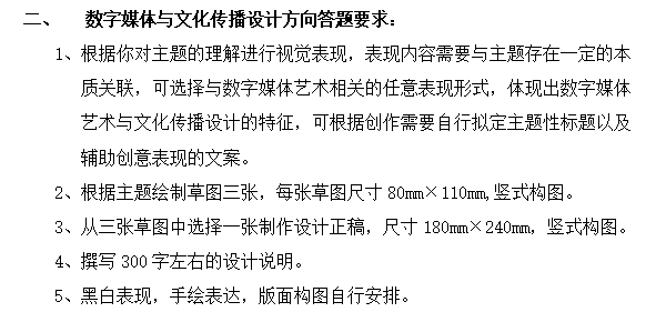 广东外语外贸大学艺术设计专业考研样题一览