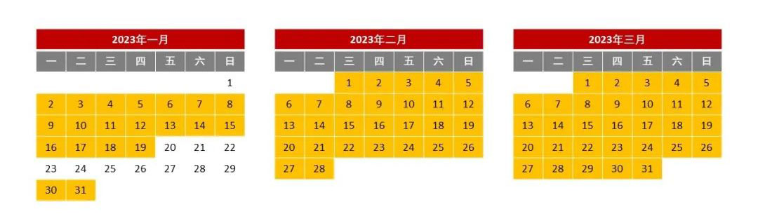 2023年1-3月中国大陆地区雅思机考考试日期