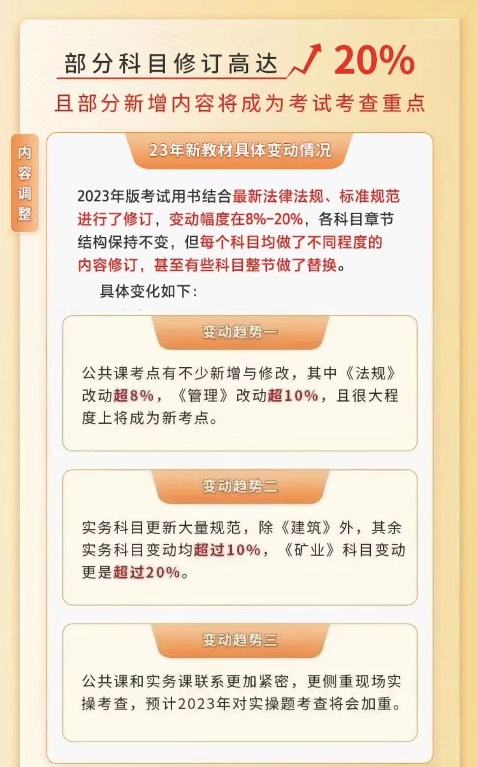 2023版二建新教材有哪些變化？