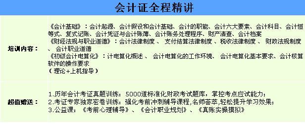 会计从业资格证网课教育